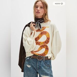 Free People We the Free Graphic Camden Pullover NWT